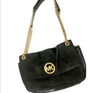Michael Kors Black & Gold Going Out Purse